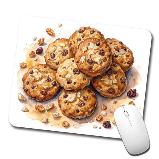 Oatmeal Raisin Cookies Low Profile Mouse Pad Mat
