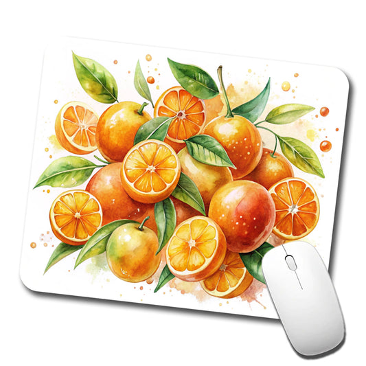 Oranges Fruit Watercolor Low Profile Mouse Pad Mat
