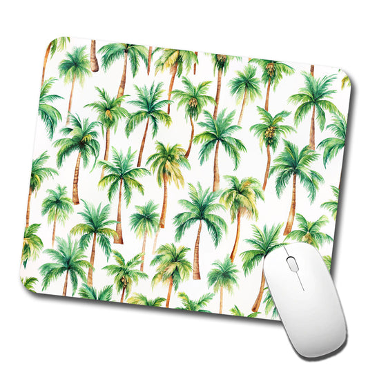 Palm Trees Pattern Watercolor Low Profile Mouse Pad Mat