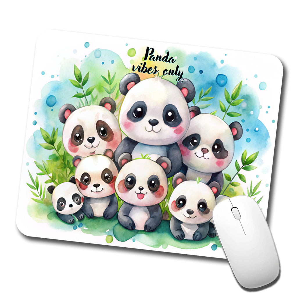 Panda Vibes Only Adorable Low Profile Mouse Pad Mat