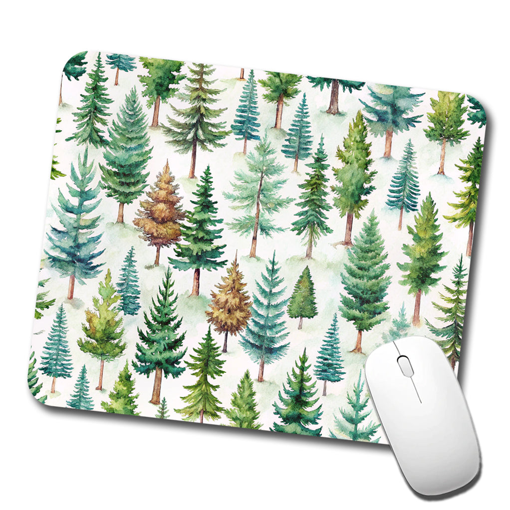 Pine Trees Forest Low Profile Mouse Pad Mat