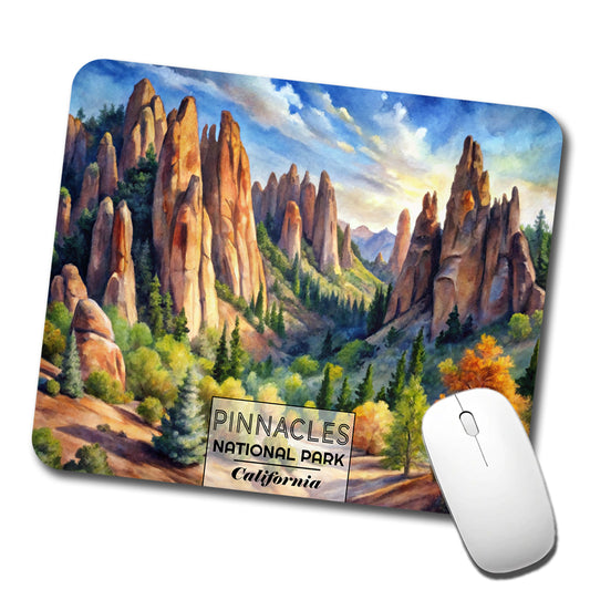 Pinnacles National Park California Watercolor Low Profile Mouse Pad Mat