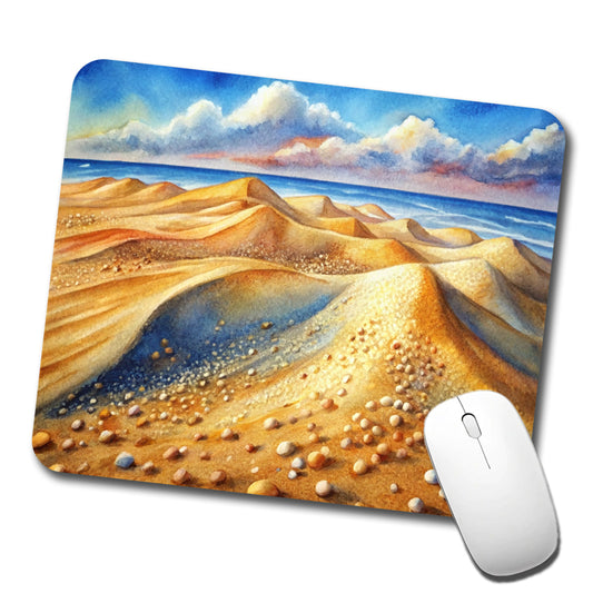 Sandy Desert Mountains Watercolor Low Profile Mouse Pad Mat