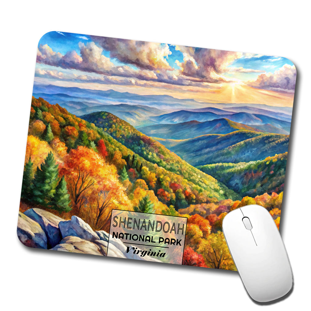Shenandoah National Park Virginia Watercolor Low Profile Mouse Pad Mat