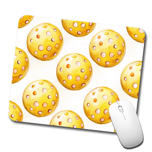 Yellow Pickleballs Low Profile Mouse Pad Mat