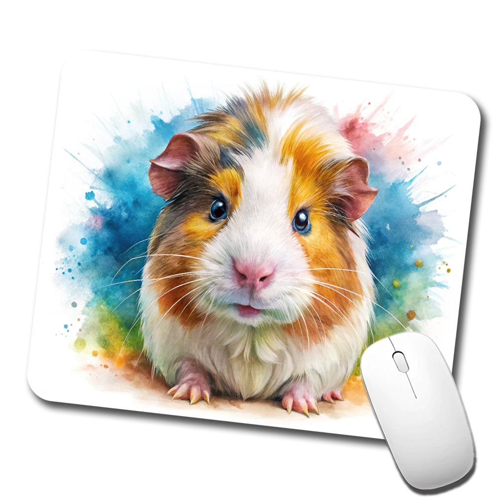 Angry Mad Guinea Pig Watercolor Low Profile Mouse Pad Mat