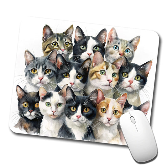 Bunch Of Sweet Cats Low Profile Mouse Pad Mat