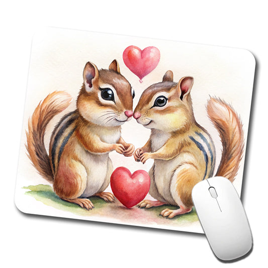 Chipmunks In Love Valentine's Day Low Profile Mouse Pad Mat