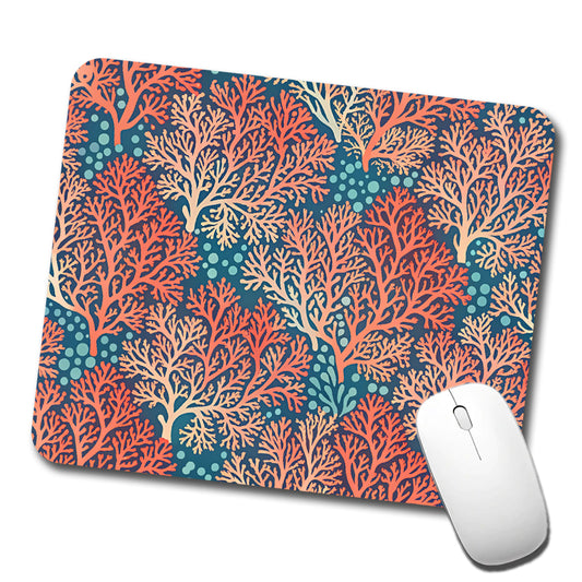Coral Pattern Reef Ocean Low Profile Mouse Pad Mat