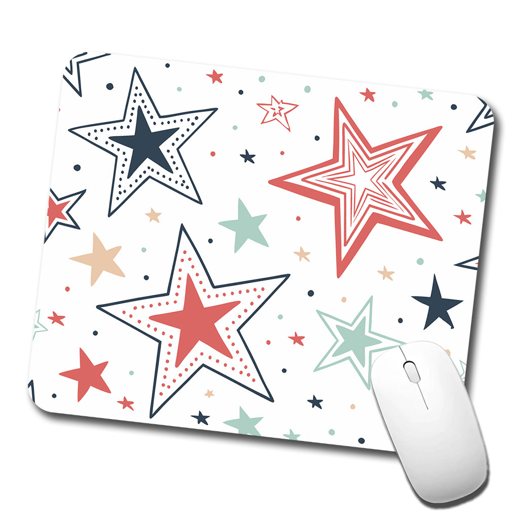 Fun Scattered Stars Low Profile Mouse Pad Mat
