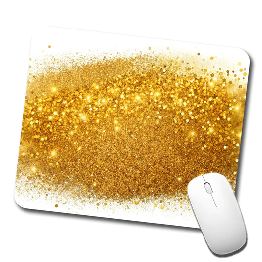 Gold Faux Glitter Low Profile Mouse Pad Mat