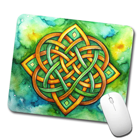Irish Celtic Knot Watercolor Low Profile Mouse Pad Mat