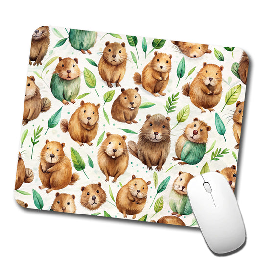 Lots Of Sweet Beavers Low Profile Mouse Pad Mat