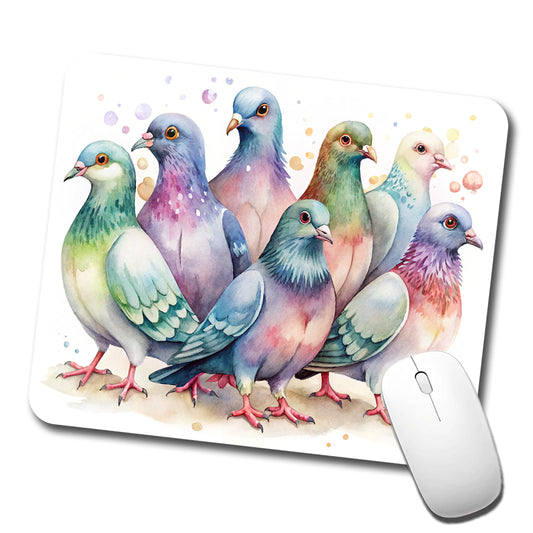 Lots Of Sweet Pigeons Low Profile Mouse Pad Mat