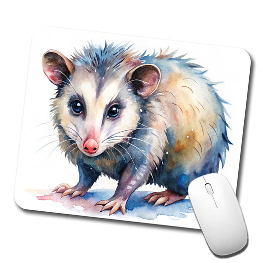 Opossum Watercolor Low Profile Mouse Pad Mat