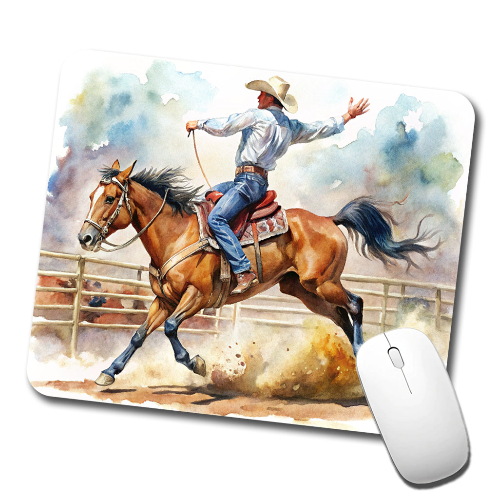 Rodeo Cowboy Horse Country Low Profile Mouse Pad Mat