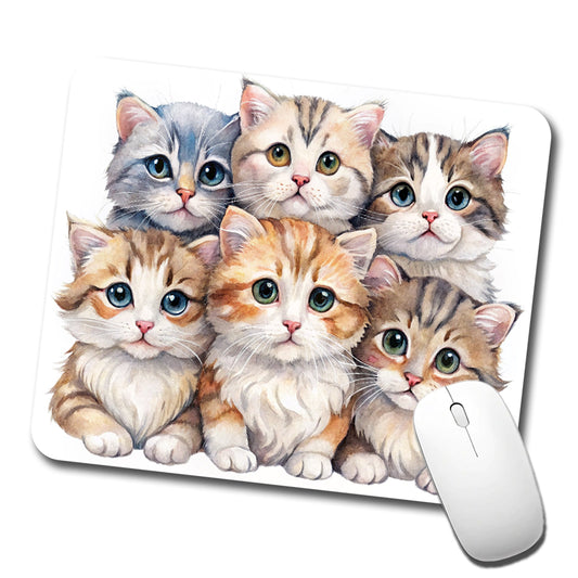 Sweet American Curl Cats Low Profile Mouse Pad Mat