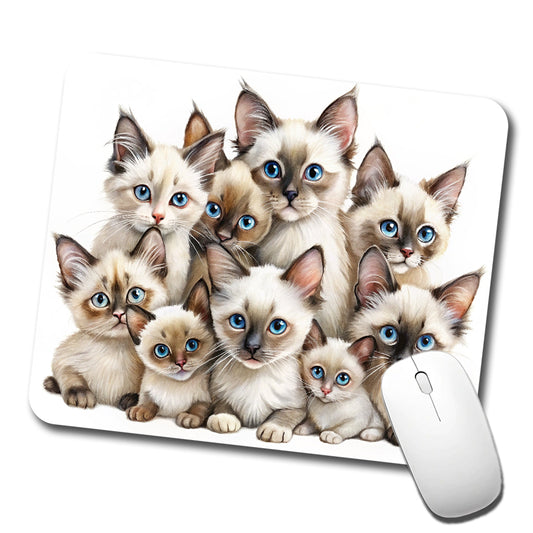 Sweet Balinese Cats Low Profile Mouse Pad Mat