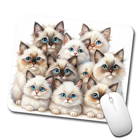 Sweet Birman Cats Low Profile Mouse Pad Mat