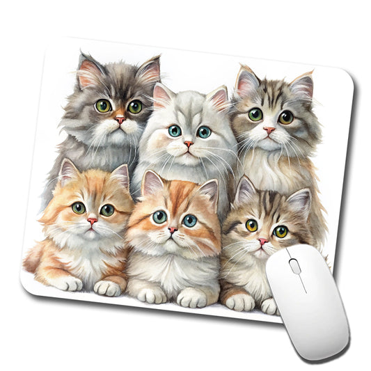 Sweet British Longhair Cats Low Profile Mouse Pad Mat