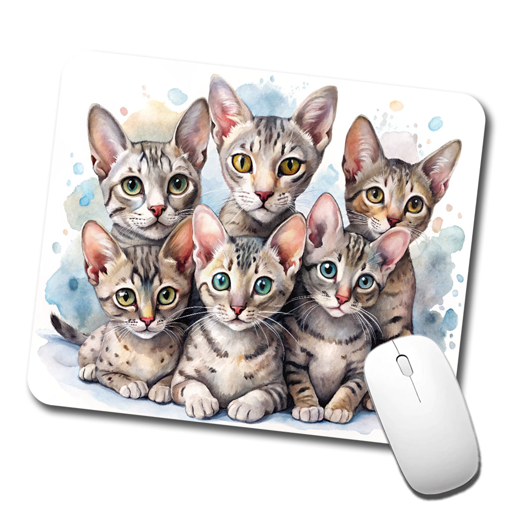 Sweet Egyptian Mau Cats Low Profile Mouse Pad Mat