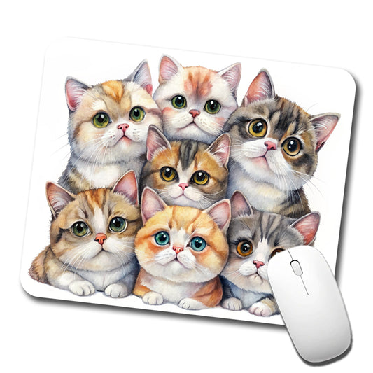 Sweet Exotic Shorthair Cats Low Profile Mouse Pad Mat