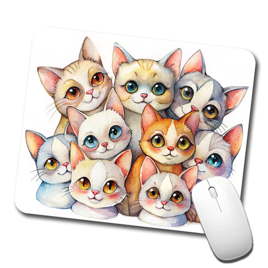 Sweet Khao Manee Cats Low Profile Mouse Pad Mat