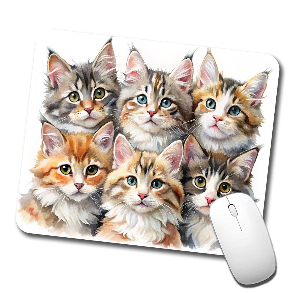 Sweet Maine Coon Cats Low Profile Mouse Pad Mat