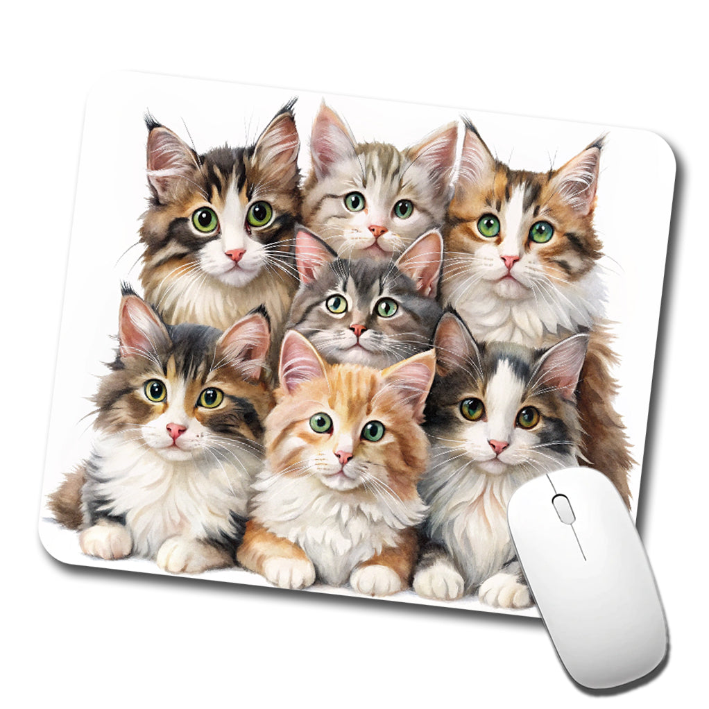 Sweet Norwegian Forest Cats Low Profile Mouse Pad Mat