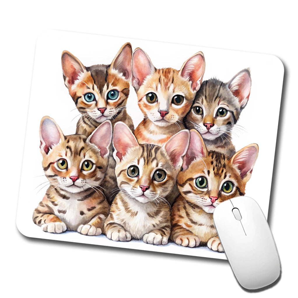 Sweet Ocicat Cats Low Profile Mouse Pad Mat