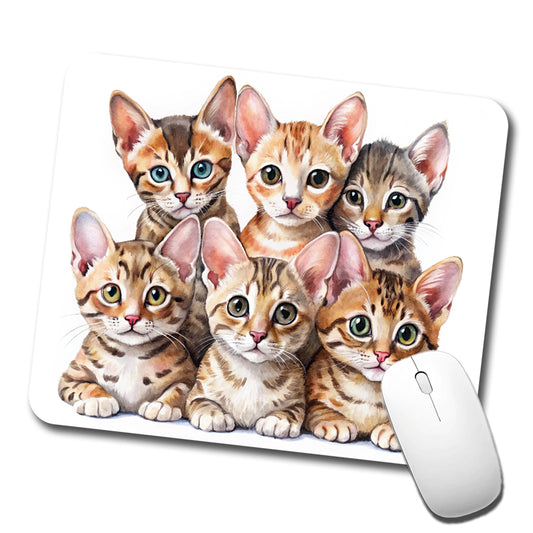 Sweet Ocicat Cats Low Profile Mouse Pad Mat