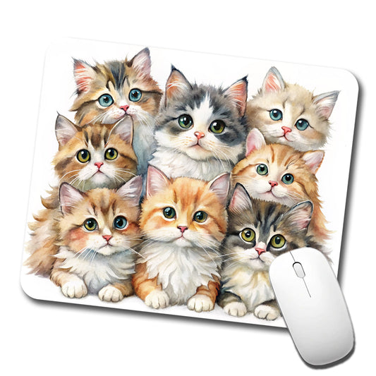 Sweet Ragamuffin Cats Low Profile Mouse Pad Mat