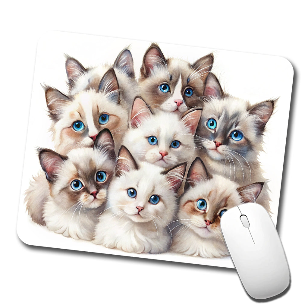 Sweet Ragdoll Cats Low Profile Mouse Pad Mat