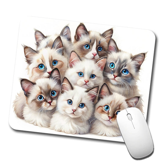 Sweet Ragdoll Cats Low Profile Mouse Pad Mat