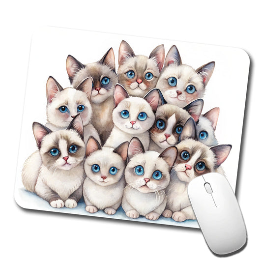 Sweet Snowshoe Cats Low Profile Mouse Pad Mat
