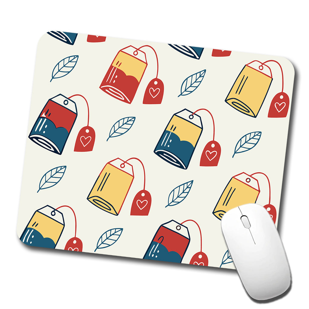 Tea Bags Fun Scattered Low Profile Mouse Pad Mat