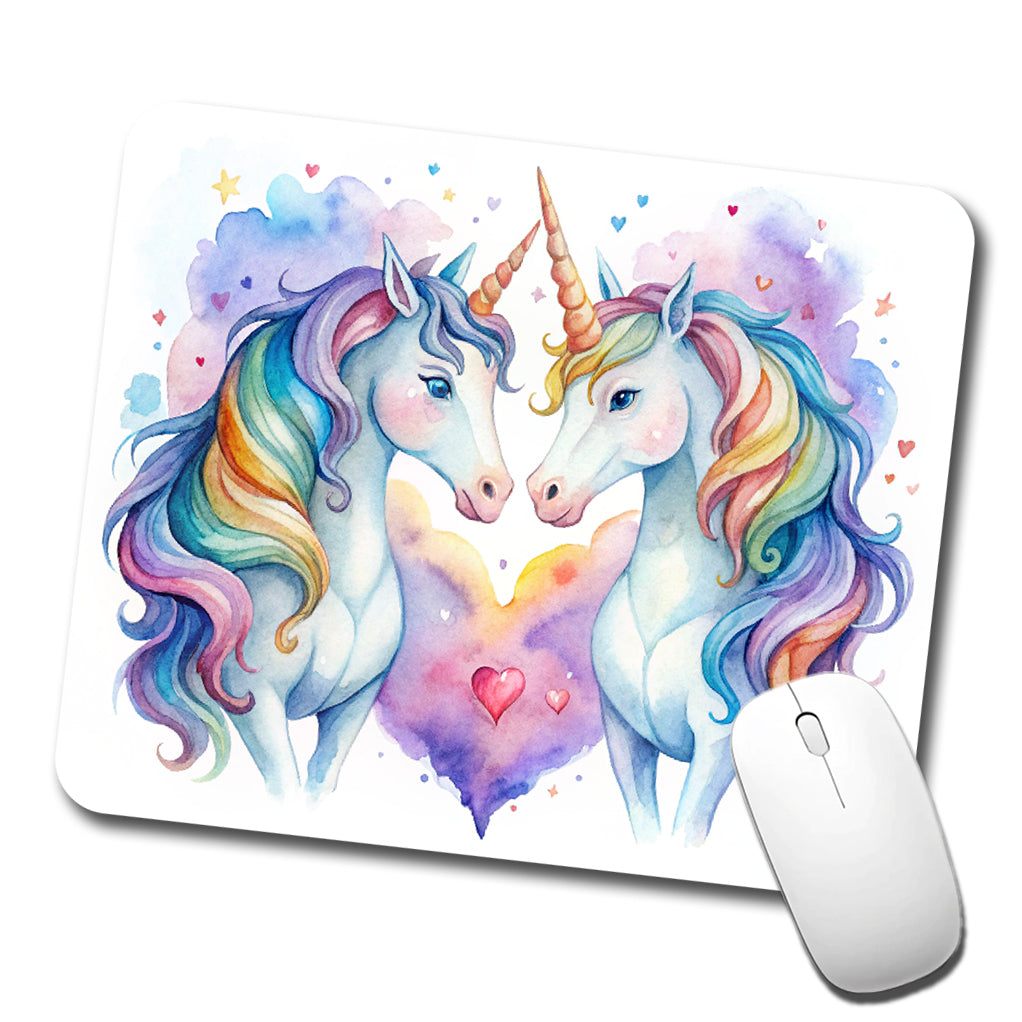 Unicorns In Love Valentine's Day Low Profile Mouse Pad Mat