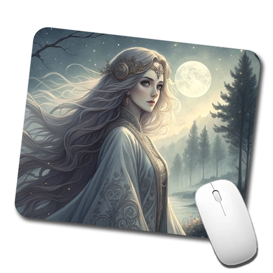 Anime Style Fantasy Princess Elf White Scene Low Profile Mouse Pad Mat