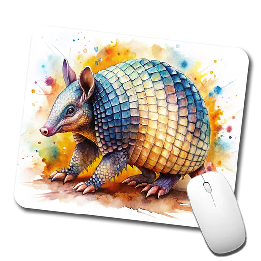 Armadillo Watercolor Low Profile Mouse Pad Mat