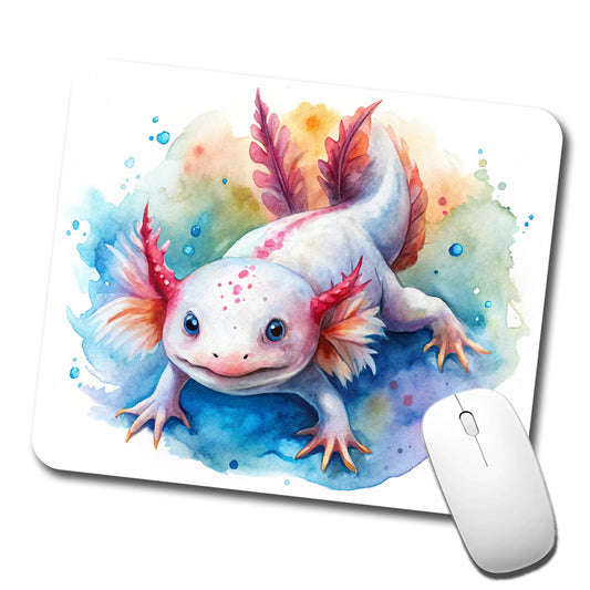 Axolotl Watercolor Low Profile Mouse Pad Mat