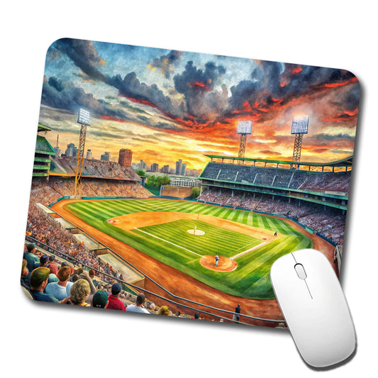 Baseball Game at the Stadium Low Profile Mouse Pad Mat