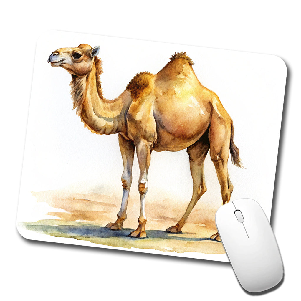 Camel Standing Watercolor Low Profile Mouse Pad Mat