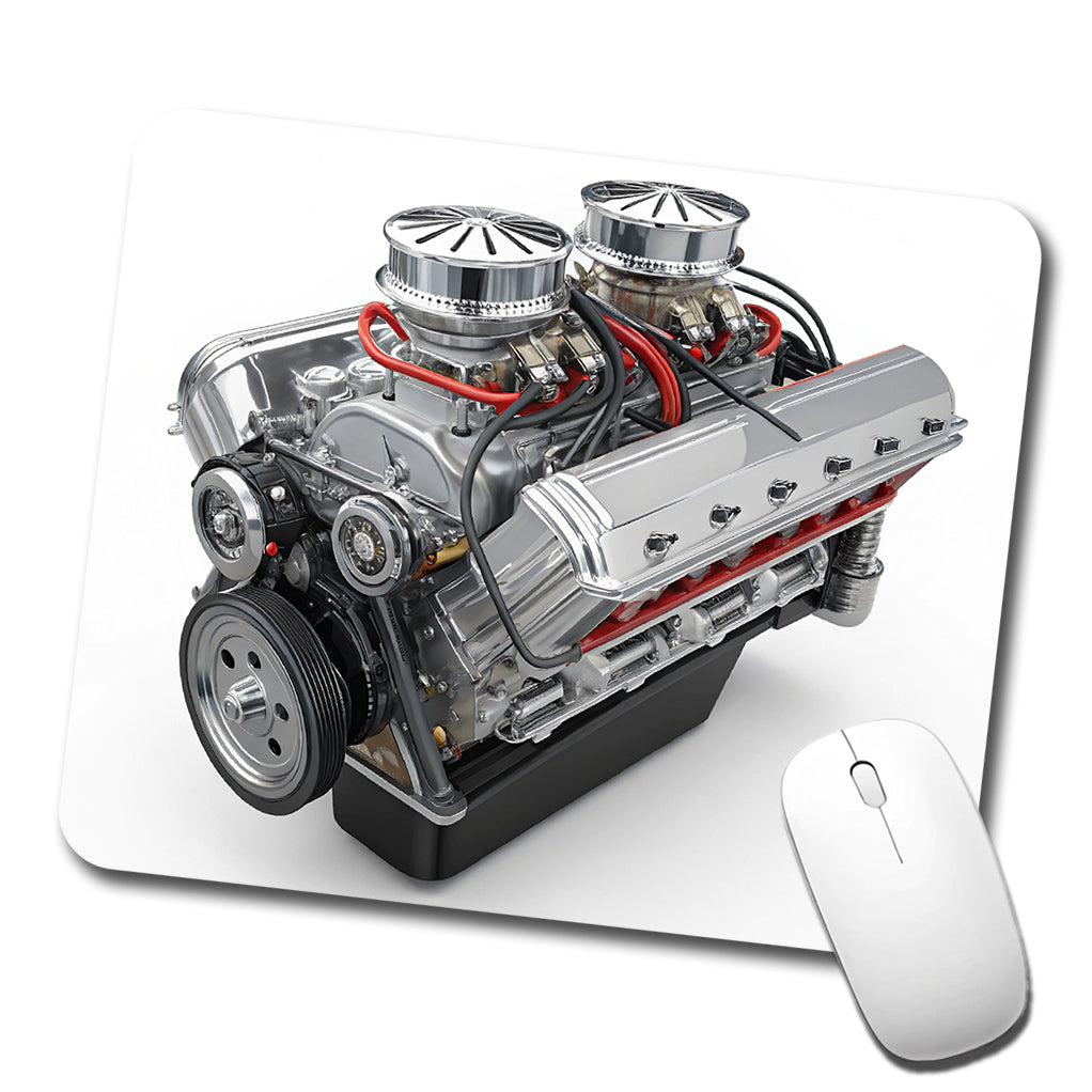 Classic V8 Muscle Car Engine Low Profile Mouse Pad Mat