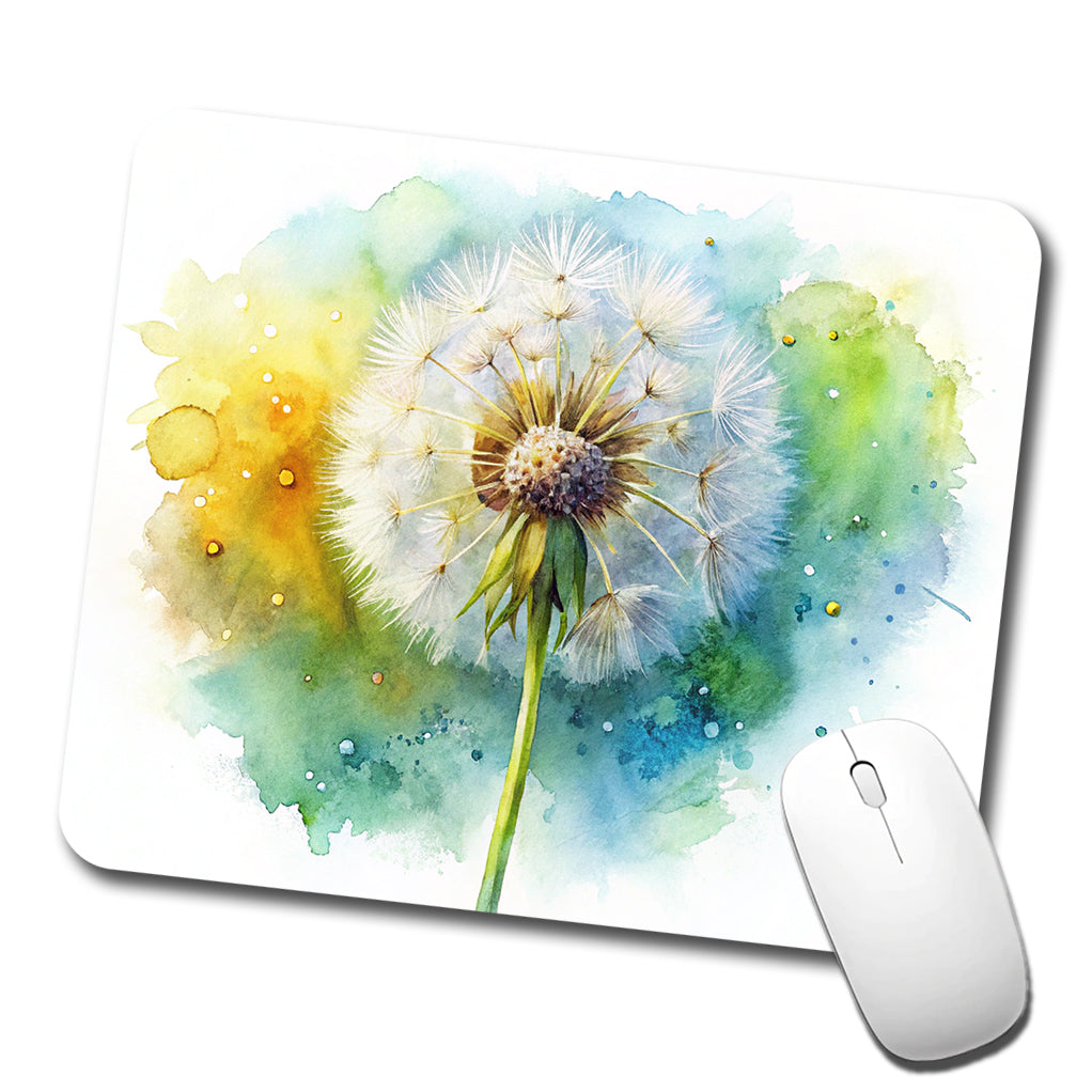 Dandelion Watercolor Low Profile Mouse Pad Mat