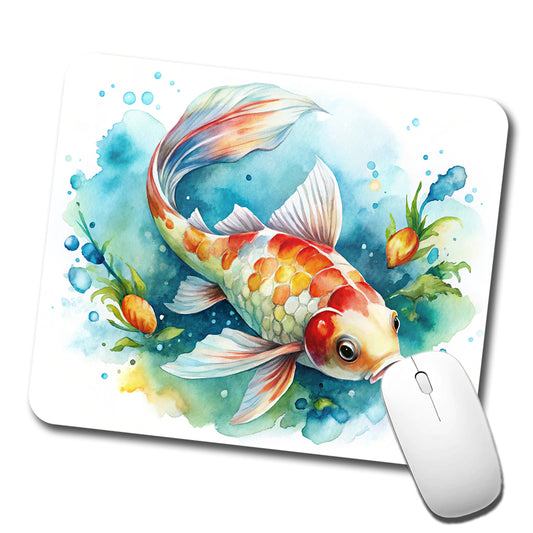 Koi Fish Watercolor Low Profile Mouse Pad Mat
