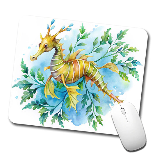 Leafy Seadragon Swimming Watercolor Low Profile Mouse Pad Mat