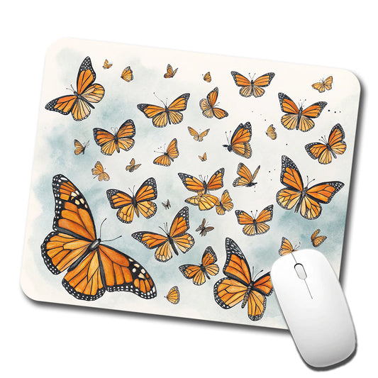 Lots Of Monarch Butterflies in Flight Low Profile Mouse Pad Mat