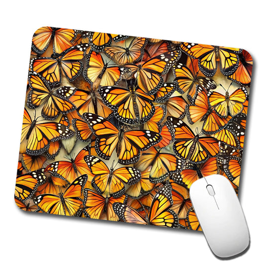 Monarch Butterflies Covering Everything Low Profile Mouse Pad Mat