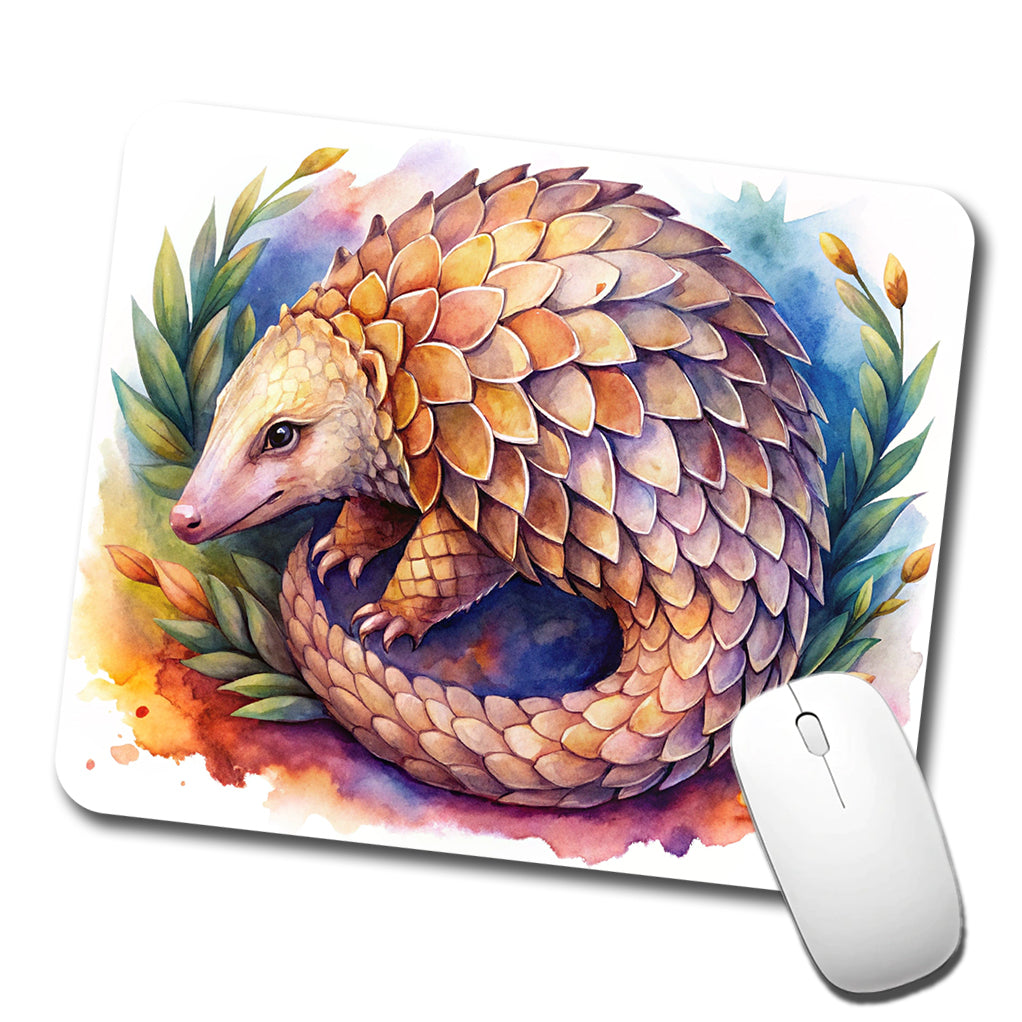 Pangolin Watercolor Low Profile Mouse Pad Mat