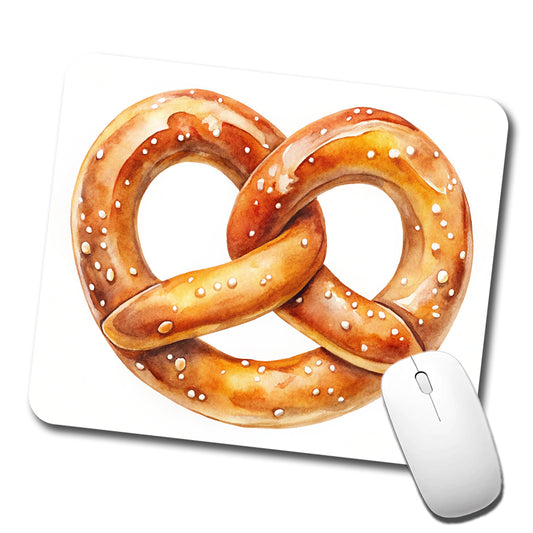 Pretzel Knot Oktoberfest Watercolor Low Profile Mouse Pad Mat
